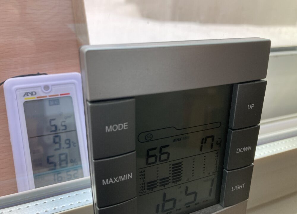 内窓取り付け後の温度